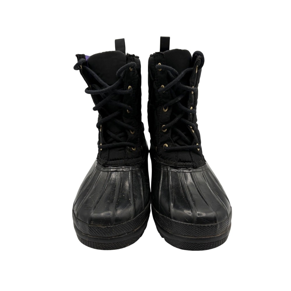 Sperry Saltwater Duck Boots Womens 6 Black Good Quilted Waterproof Rain Snow
